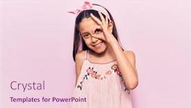  Presentation with child eye - Slides with beautiful-child-girl-wearing-casual background and a lemonade colored foreground