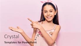  Presentation with finger - Audience pleasing theme consisting of beautiful-child-girl-wearing-casual backdrop and a coral colored foreground