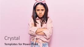  Presentation with negative - PPT layouts with beautiful-child-girl-wearing-casual background and a lemonade colored foreground