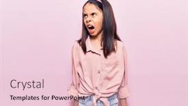  Presentation with angry child - Slides featuring beautiful-child-girl-wearing-casual background and a lemonade colored foreground