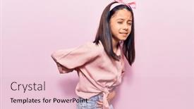  Presentation with backache - Cool new slides with beautiful-child-girl-wearing-casual backdrop and a lemonade colored foreground