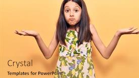  Presentation with clothes - Slide deck having beautiful-child-girl-wearing-casual background and a yellow colored foreground