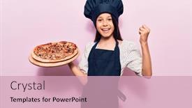  Presentation with italian - Beautiful slide set featuring beautiful-child-girl-wearing-cooker backdrop and a soft green colored foreground