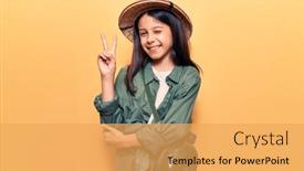  Presentation with explorer - Slide deck with beautiful-child-girl-wearing-explorer background and a yellow colored foreground