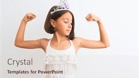  Presentation with princess - Presentation design consisting of beautiful child girl wearing princess background and a lemonade colored foreground