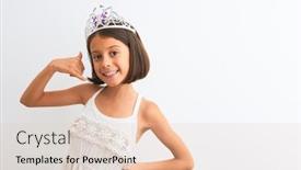  Presentation with princess - Presentation theme enhanced with beautiful-child-girl-wearing-princess background and a lemonade colored foreground