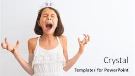  Presentation with prince princess fairy - Cool new PPT theme with beautiful-child-girl-wearing-princess backdrop and a sky blue colored foreground