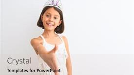  Presentation with princess - Presentation theme having beautiful-child-girl-wearing-princess background and a lemonade colored foreground