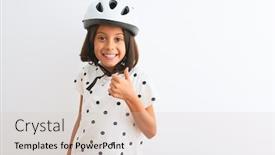  Presentation with camera security - Cool new PPT theme with beautiful-child-girl-wearing-security backdrop and a lemonade colored foreground