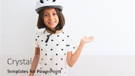  Presentation with security camera - Slide set consisting of beautiful-child-girl-wearing-security background and a soft green colored foreground