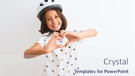  Presentation with love heart - PPT theme consisting of beautiful-child-girl-wearing-security background and a sky blue colored foreground