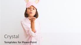  Presentation with kiss - Audience pleasing theme consisting of beautiful-child-girl-wearing-sleep backdrop and a lemonade colored foreground