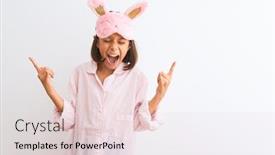  Presentation with rock music - Colorful slide set enhanced with beautiful-child-girl-wearing-sleep backdrop and a lemonade colored foreground