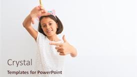  Presentation with unicorn girl - Theme having beautiful-child-girl-wearing-unicorn background and a lemonade colored foreground