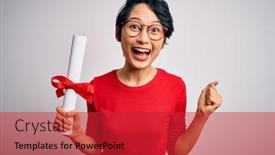  Presentation with chinese chinese - PPT theme consisting of beautiful-chinese-student-woman-wearing background and a red colored foreground