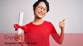  Presentation with chinese - Slide set with beautiful-chinese-student-woman-wearing background and a red colored foreground