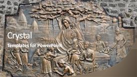  Presentation with church christian - PPT layouts consisting of beautiful christian carving background and a gray colored foreground