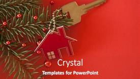  Presentation with lock key - Colorful slides enhanced with beautiful-christmas-background-decorative-house backdrop and a crimson colored foreground