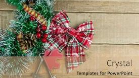  Presentation with lock key - Audience pleasing PPT theme consisting of beautiful-christmas-background-decorative-house backdrop and a coral colored foreground