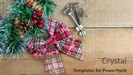  Presentation with lock key - Slide set featuring beautiful-christmas-background-decorative-house background and a coral colored foreground