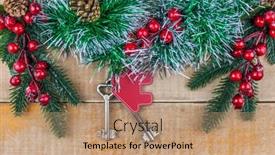  Presentation with lock key - Amazing theme having beautiful-christmas-background-decorative-house backdrop and a coral colored foreground