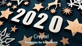  Presentation with 2020 - Theme featuring beautiful-christmas-background background and a navy blue colored foreground