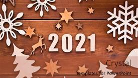  Presentation with 2021 - Cool new PPT theme with beautiful-christmas-background backdrop and a red colored foreground