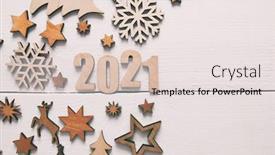  Presentation with 2021 - Cool new presentation design with beautiful-christmas-background backdrop and a sky blue colored foreground