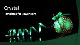  Presentation with christmas black - Beautiful presentation theme featuring beautiful christmas ball on black background backdrop and a black colored foreground