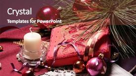 Presentation with candle christmas - Cool new presentation theme with beautiful christmas composition red balls backdrop and a  colored foreground