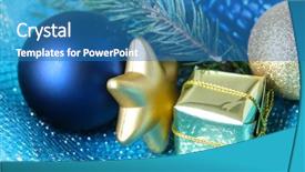  Presentation with christmas silver blue turquoise baubles - Beautiful PPT layouts featuring beautiful christmas decor on blue backdrop and a teal colored foreground