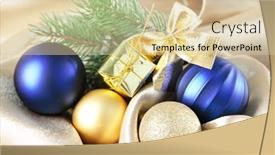  Presentation with golden christmas - Slide set featuring beautiful christmas decor on golden satin cloth background and a lemonade colored foreground