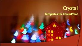  Presentation with glowing lights - Colorful slide set enhanced with beautiful christmas decor tiny red backdrop and a tawny brown colored foreground