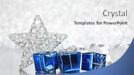  Presentation with glitter - Theme having beautiful christmas decoration over shiny glitter background background and a white colored foreground