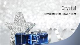  Presentation with glitter - PPT layouts having beautiful christmas decoration over shiny glitter background background and a white colored foreground