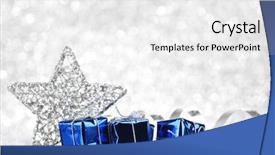  Presentation with glitter - Audience pleasing slide set consisting of beautiful christmas decoration over shiny glitter background backdrop and a white colored foreground