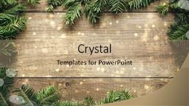  Presentation with decoration - Beautiful slides featuring beautiful christmas decoration with wooden backdrop and a soft green colored foreground