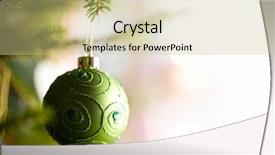  Presentation with christmas tree - Theme with beautiful christmas decorations hanging background and a soft green colored foreground