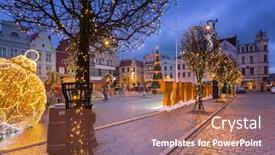  Presentation with market - Slides enhanced with beautiful-christmas-decorations background and a coral colored foreground