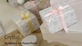  Presentation with silver christmas - Slide deck having beautiful-christmas-present-with-silver background and a coral colored foreground