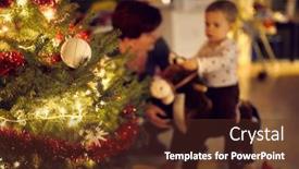  Presentation with family tree - PPT layouts featuring beautiful-christmas-tree-in-focus background and a tawny brown colored foreground