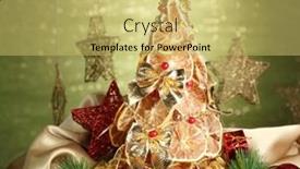  Presentation with lemons - Presentation theme with beautiful christmas tree of dry lemons with decor on shine green background background and a yellow colored foreground