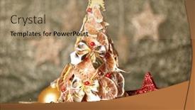  Presentation with lemons - Amazing PPT theme having beautiful christmas tree of dry lemons with decor on grey background backdrop and a coral colored foreground