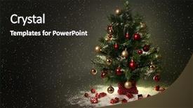  Presentation with christmas tree - Presentation theme having beautiful christmas tree on dark background and a wine colored foreground