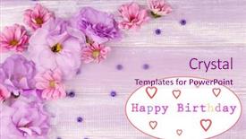  Presentation with chrysanthemum - Audience pleasing PPT theme consisting of beautiful chrysanthemum and artificial eustoma flowers on purple wooden background backdrop and a lemonade colored foreground