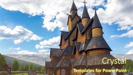  Presentation with norway - Slide deck enhanced with beautiful-church-in-norway background and a tawny brown colored foreground