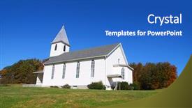  Presentation with virginia - Colorful PPT theme enhanced with beautiful church in west virginia backdrop and a cobalt blue colored foreground