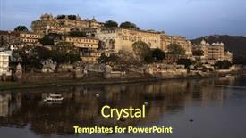  Presentation with udaipur - Presentation theme featuring beautiful city of udaipur in rajasthan state in india background and a wine colored foreground