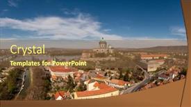  Presentation with hungary - Presentation theme having beautiful-city-panorama-esztergom-hungary background and a tawny brown colored foreground