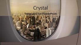  Presentation with coral reefs blue water beautiful sky - PPT theme with beautiful city view of bangkok background and a coral colored foreground